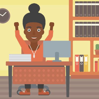 başarılı bir iş kadını vektör çizim.