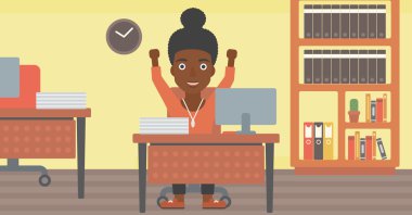 başarılı bir iş kadını vektör çizim.