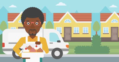 Kek vektör çizim teslim Baker.