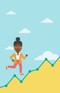 Üst katta çalışan iş kadını.