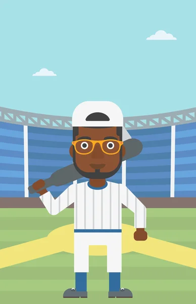 Παίκτης του μπέιζμπολ με ρόπαλο διανυσματικά εικονογράφηση. — Διανυσματικό Αρχείο