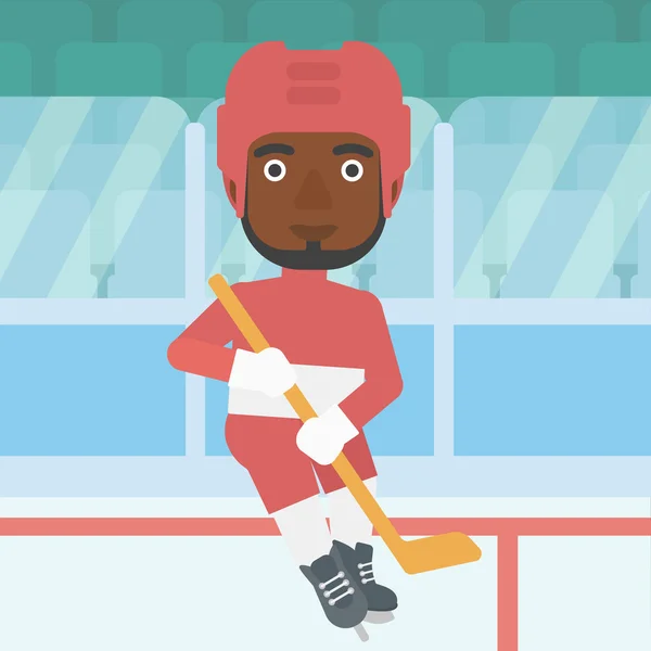 Jugador de hockey sobre hielo con ilustración vectorial palo . — Archivo Imágenes Vectoriales