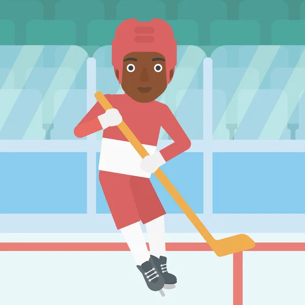 Joueur de hockey sur glace avec illustration vectorielle bâton . — Image vectorielle