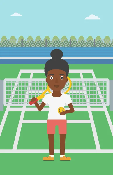 Vrouwelijke tennis speler vectorillustratie. — Stockvector