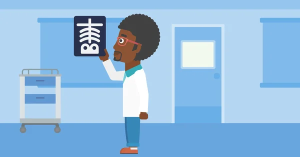 Médecin examinant la radiographie . — Image vectorielle