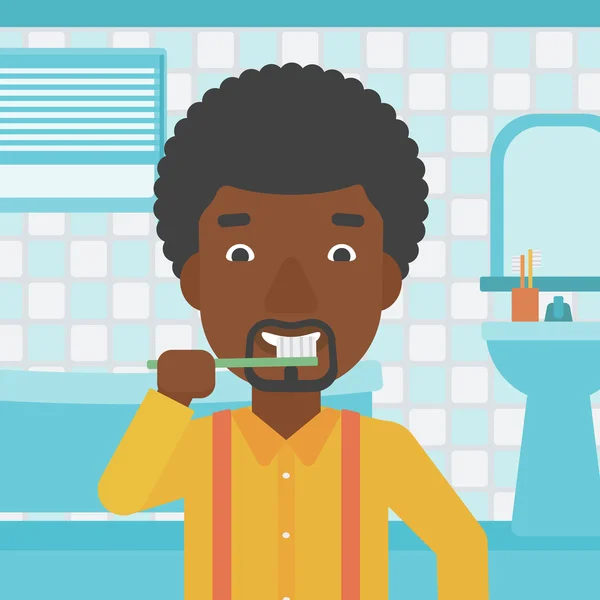 Man brushing teeth. — Stock Vector