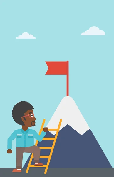 Hegymászás a mountain üzletember. — Stock Vector