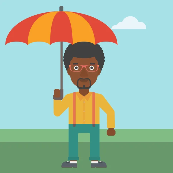 Homem de negócios com ilustração vetorial guarda-chuva . —  Vetores de Stock