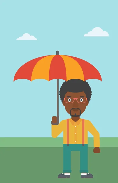 Homem de negócios com ilustração vetorial guarda-chuva . —  Vetores de Stock