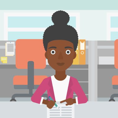 İş belgeleri vektör çizim imzalama.