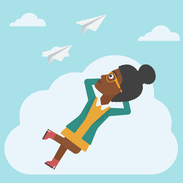 Деловая женщина лежит на векторной иллюстрации
.