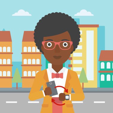 Smartwatch ve smartphone arasındaki eşitleme.