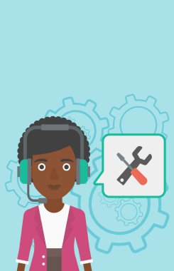 Teknik destek operatör vektör çizim.