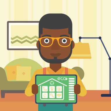 Akıllı ev otomasyon vektör illüstrasyon.