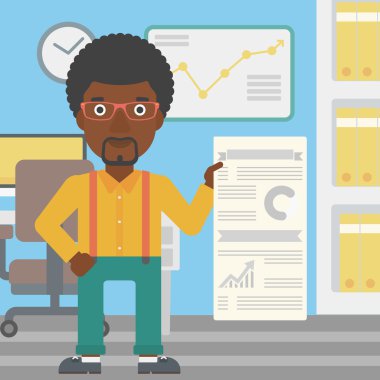 İş sunumu yapan adam.