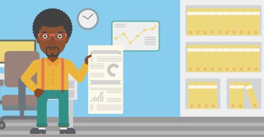 İş sunumu yapan adam.