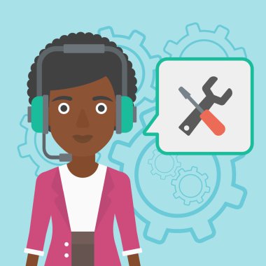 Teknik destek operatör vektör çizim.