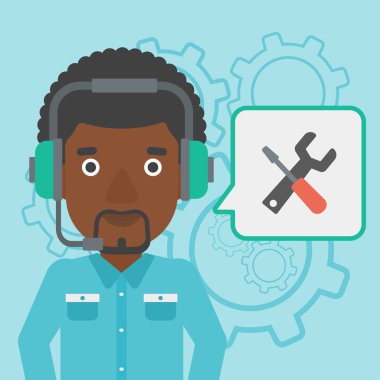 Teknik destek operatör vektör çizim.