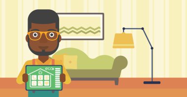 Akıllı ev otomasyon vektör illüstrasyon.