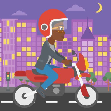 Woman riding motorcycle vector illustration.