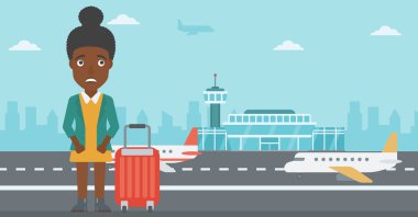 Woman suffering from fear of flying.