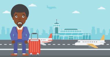 Adam Uçuş korkusu acı.