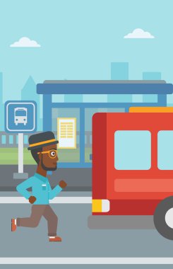 Otobüs koşan kilise adam.