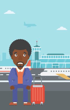 Adam Uçuş korkusu acı.