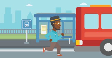 Otobüs koşan kilise adam.