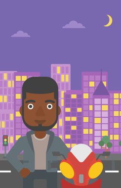 Motosiklet kask vektör çizim erkekte.