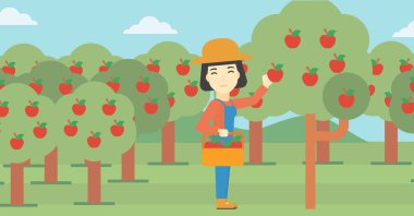 Elma vektör çizim toplama çiftçi.