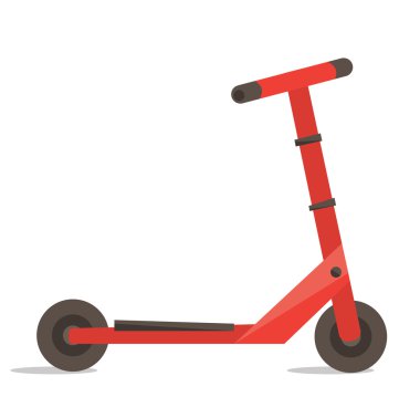 Klasik kick scooter vektör illüstrasyon.