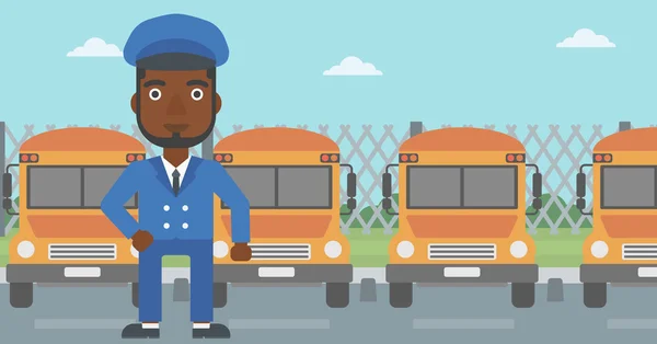 Illustration vectorielle du conducteur d'autobus scolaire . — Image vectorielle