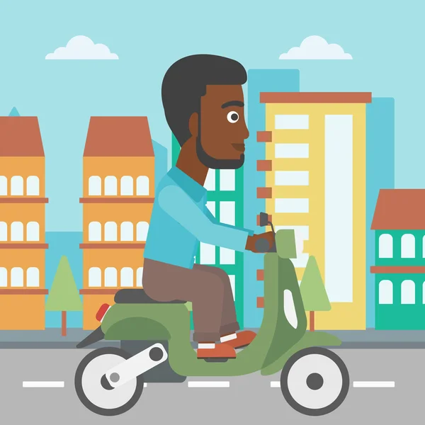 Man riding scooter vector illustration. — Stock Vector