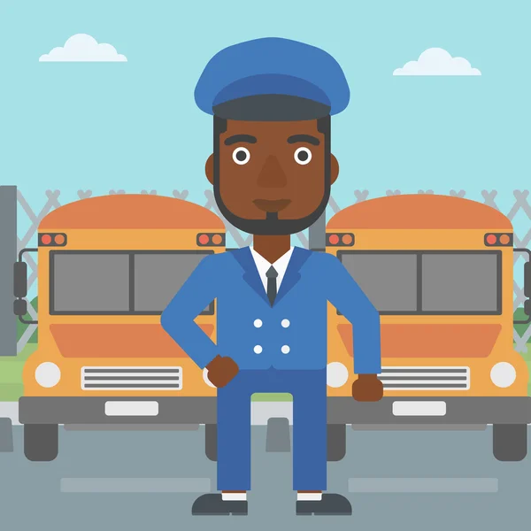 Illustration vectorielle du conducteur d'autobus scolaire . — Image vectorielle