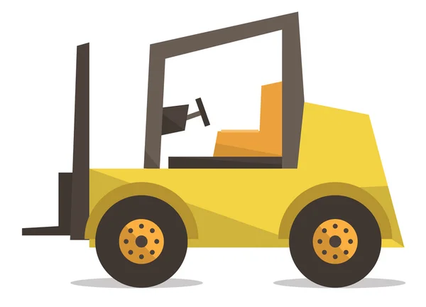 Amarelo empilhadeira caminhão vetor ilustração . — Vetor de Stock