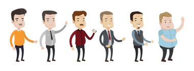 Orta yaşlı erkek illüstrasyonvektör seti.