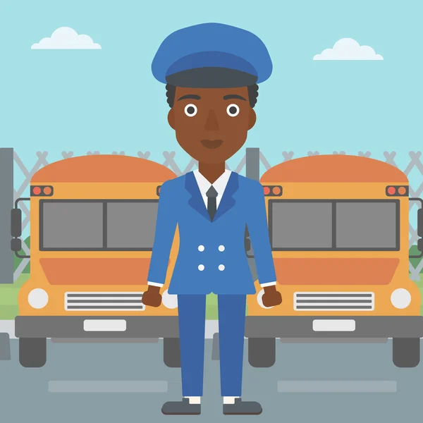 Illustration vectorielle du conducteur d'autobus scolaire . — Image vectorielle