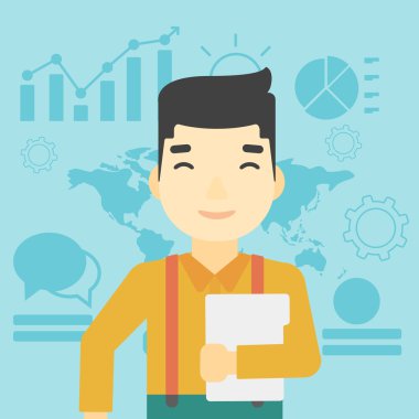 Mutlu başarılı işadamı vektör çizim.