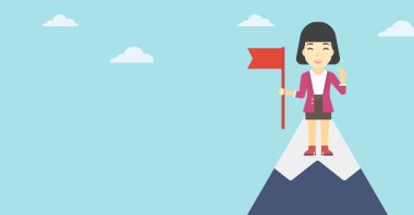 Neşeli lider iş kadını vektör illüstrasyon