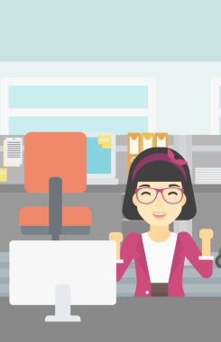 başarılı bir iş kadını vektör çizim.