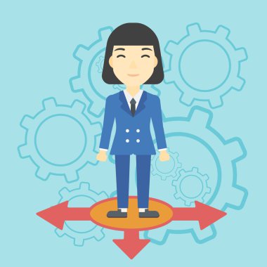 Kadın kariyer seçerek yol.