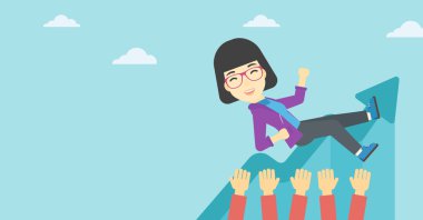 Oklar poinded başına kadınla.