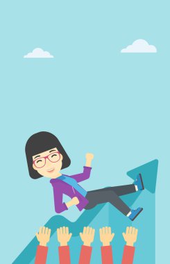 Oklar poinded başına kadınla.