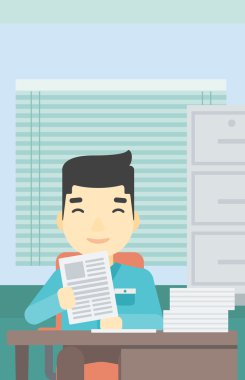 İnsan Kaynakları yöneticisi dosyaları vektör çizimini denetleme.