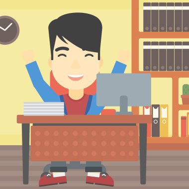 Başarılı bir iş adamı vektör çizim.