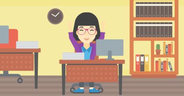 başarılı bir iş kadını vektör çizim.