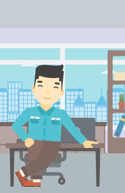 ofiste ayakta işadamı.