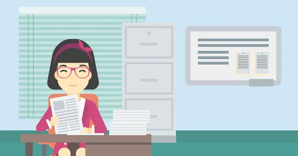 HR manager comprobar los archivos de ilustración vectorial . — Vector de stock