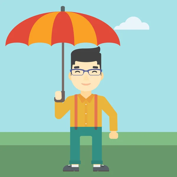 Business man with umbrella vector illustration. — Stock Vector